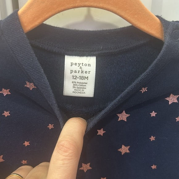Peyton & Parker Navy Star Jumpsuit Size 12-18m - Picture 3 of 6